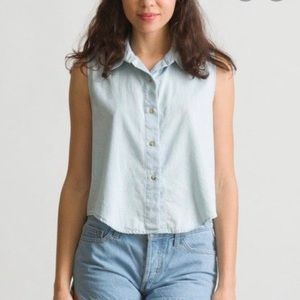 american apparel denim sleeveless top